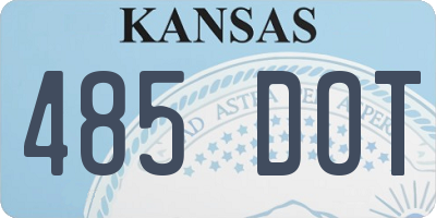 KS license plate 485DOT