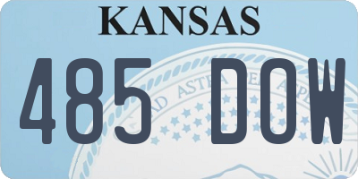 KS license plate 485DOW