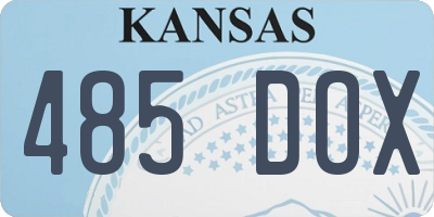 KS license plate 485DOX