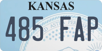 KS license plate 485FAP