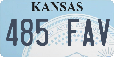 KS license plate 485FAV