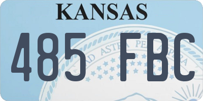 KS license plate 485FBC
