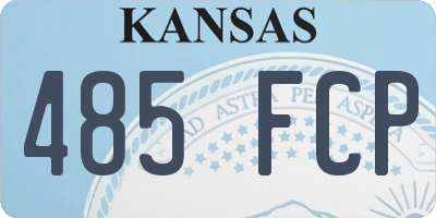 KS license plate 485FCP