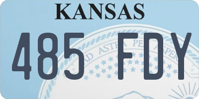 KS license plate 485FDY