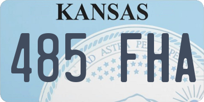 KS license plate 485FHA