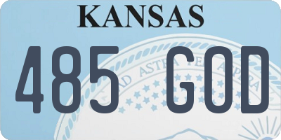 KS license plate 485GOD