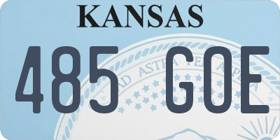 KS license plate 485GOE