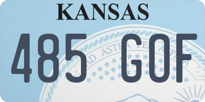 KS license plate 485GOF