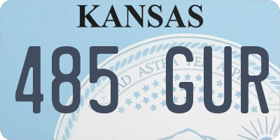KS license plate 485GUR