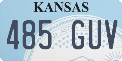 KS license plate 485GUV
