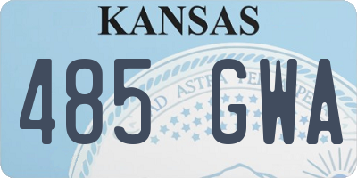 KS license plate 485GWA