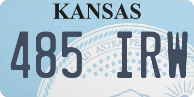 KS license plate 485IRW