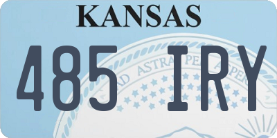 KS license plate 485IRY