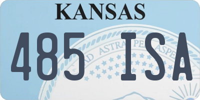 KS license plate 485ISA