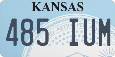 KS license plate 485IUM