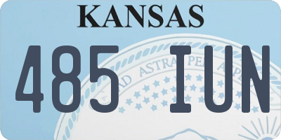 KS license plate 485IUN