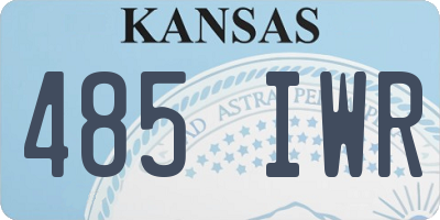 KS license plate 485IWR