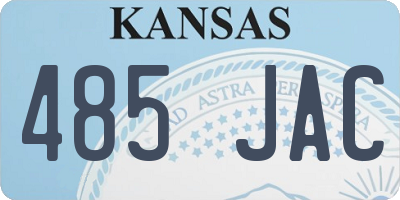 KS license plate 485JAC