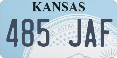 KS license plate 485JAF