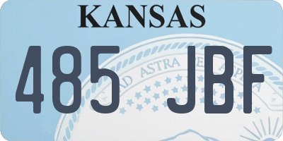 KS license plate 485JBF