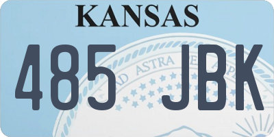 KS license plate 485JBK