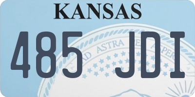 KS license plate 485JDI