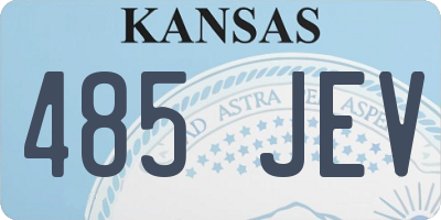KS license plate 485JEV