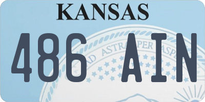KS license plate 486AIN