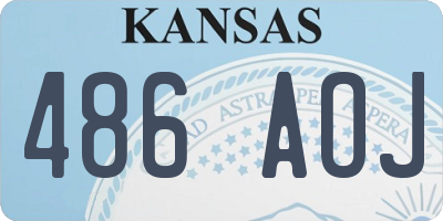 KS license plate 486AOJ