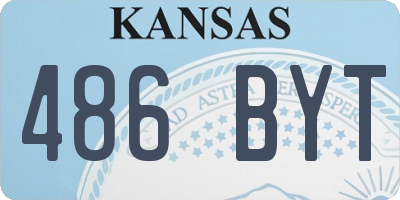 KS license plate 486BYT