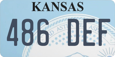 KS license plate 486DEF
