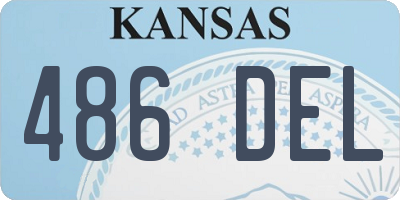 KS license plate 486DEL
