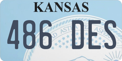 KS license plate 486DES