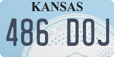 KS license plate 486DOJ