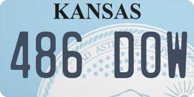 KS license plate 486DOW