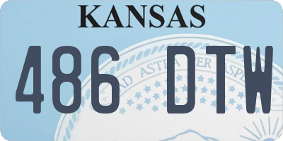KS license plate 486DTW