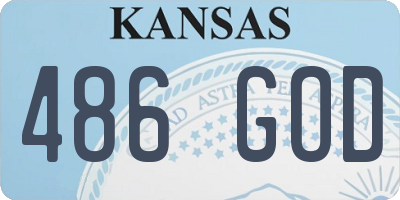 KS license plate 486GOD