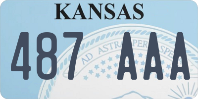 KS license plate 487AAA