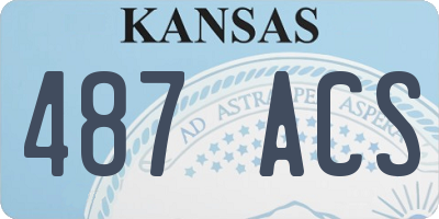 KS license plate 487ACS