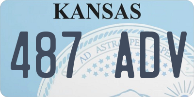 KS license plate 487ADV