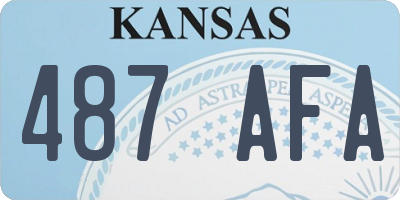 KS license plate 487AFA