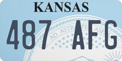 KS license plate 487AFG