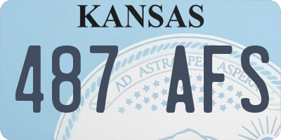 KS license plate 487AFS