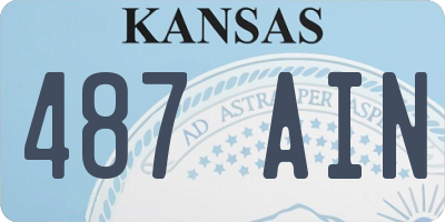 KS license plate 487AIN