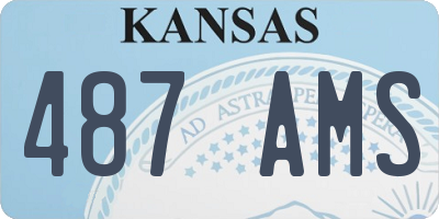 KS license plate 487AMS