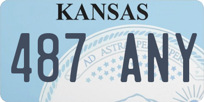 KS license plate 487ANY