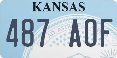KS license plate 487AOF