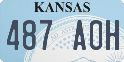 KS license plate 487AOH