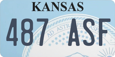 KS license plate 487ASF