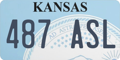 KS license plate 487ASL